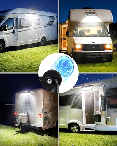 Image of 416LED 1500LM Thumok Magnetic Solar Lights Outdoor,RV Exterior Lights with Motion Sensor, Solar Security Lights IP65 Waterproof with Strong Magnets for Deck, Patio, RV, Camper