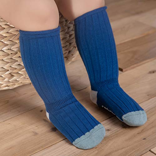 Junoai Baby Toddler Knee High Anti Slip Non Skid Cotton Socks With Grips For Girls And Boys 0-3 Years (Multicoloured, 0-12 Months) #TOP5