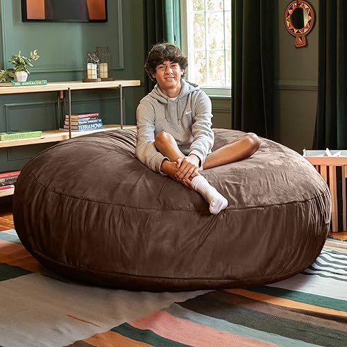 Image of Jaxx 6 Foot Cocoon - 2-in-1 Convertible Bean Bag Bed & Large Bean Bag Chair for Adults, Chocolate