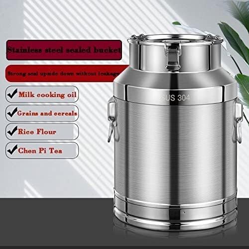 Serbatoio fermentatore in acciaio inossidabile da 20 l, resistente tamburo 304 con coperchio sigillato per vino, produzione di olio e conservazione, design ispessito durevole per uso domestico e