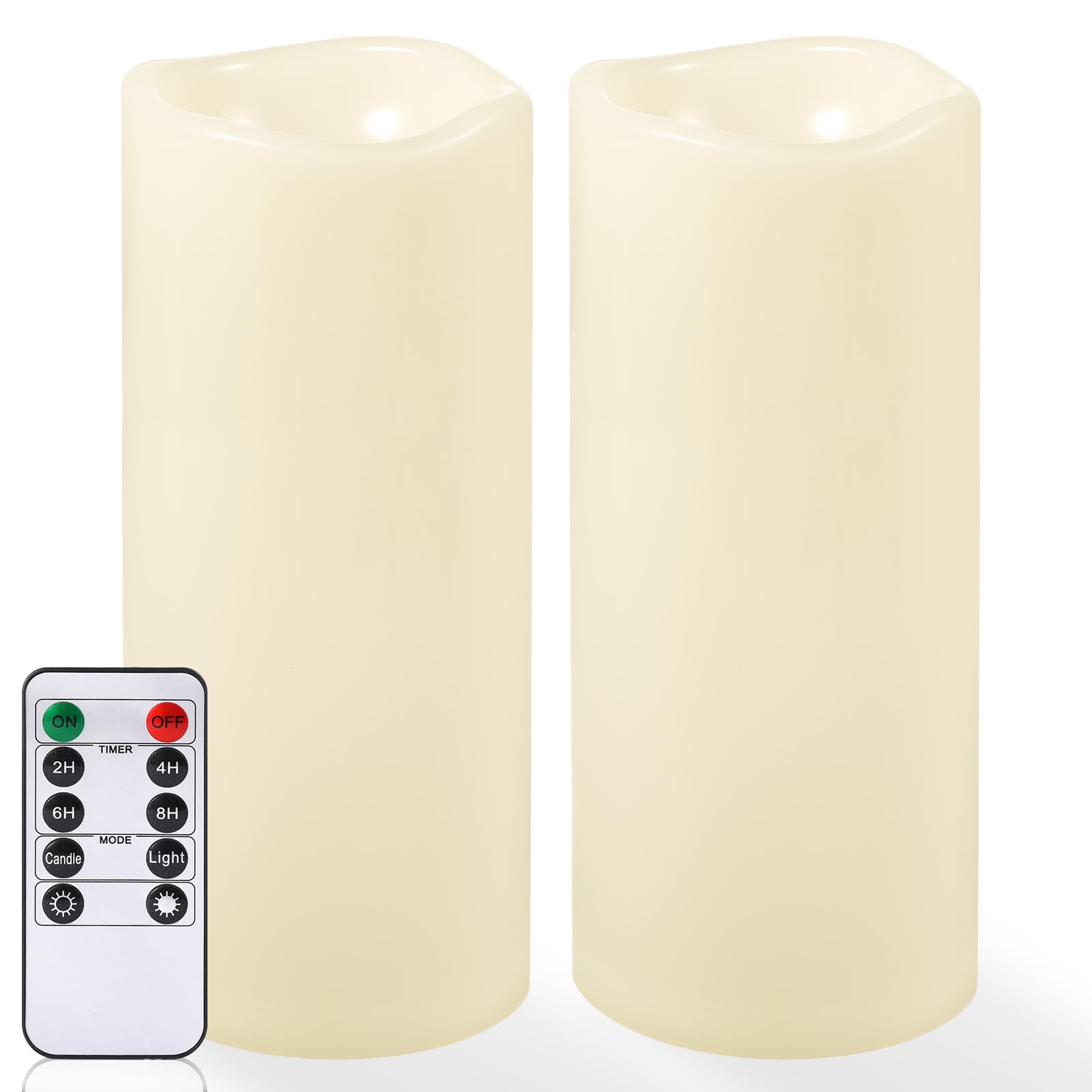 NURADA Large Outdoor Flameless Candles 10 x 4 - Waterproof LED Pillar Flickering Candle Battery Operated with Timer