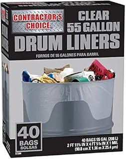 Contractor 40-Pack 55-Gallon Clear Plastic Construction Trash Bag