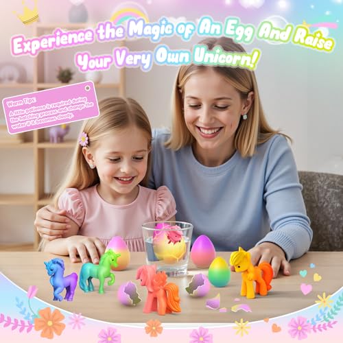 Unicorn Gifts for Girls Age 3 4 5 6 7 8, Easter Gifts for Kids Toys Age 4 5 6 7 8 Unicorn Hatching Rainbow Eggs for Kid Easter Eggs for Kids Girls Toys for 4 5 6 7 Year Old Boys Girl Birthday Gift - Image 3