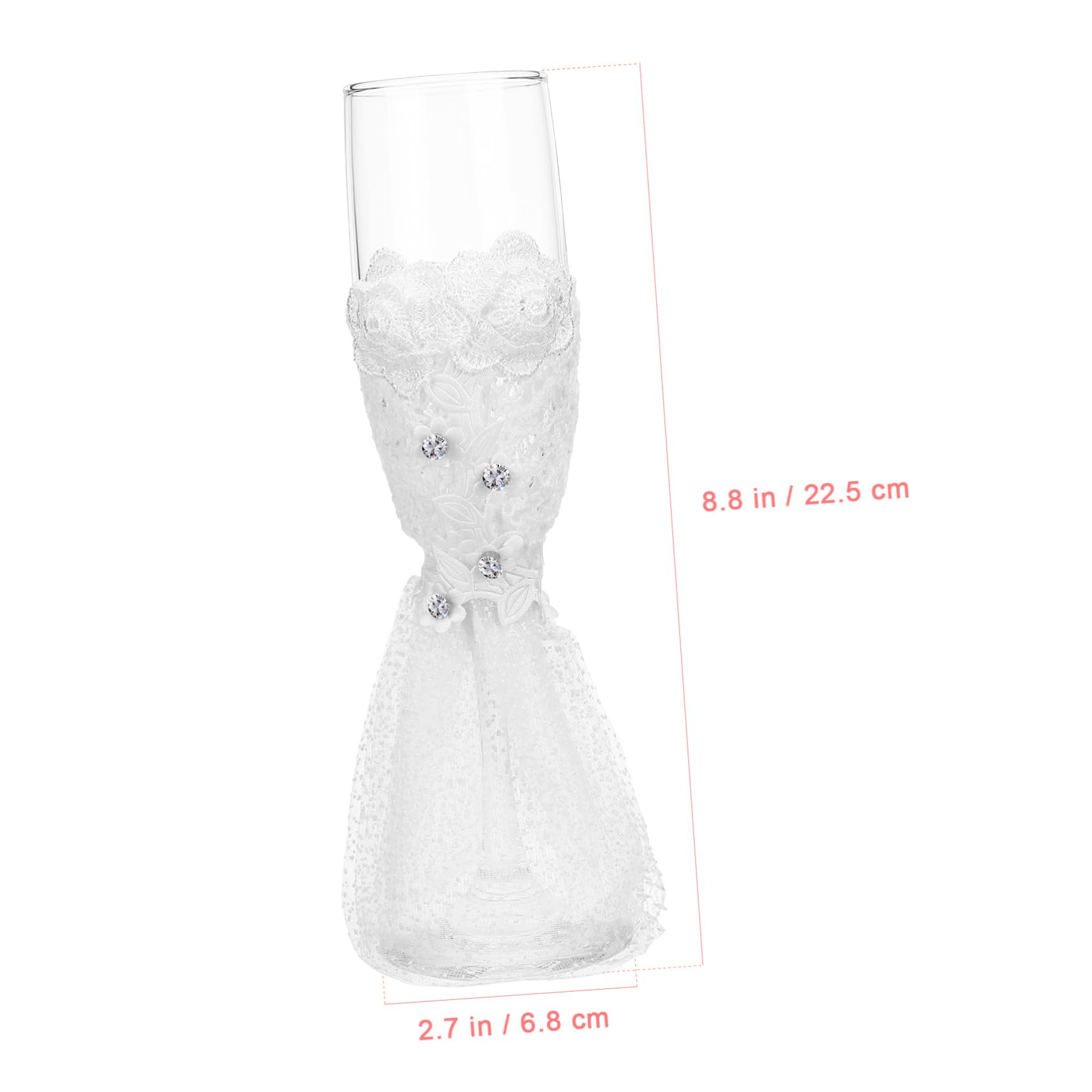 OUNONA Juego de Copas de Boda 1 Set de Vidrio para Brindis Nupcial