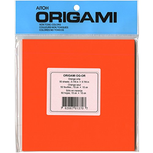 Aitoh OG-OR Origami-Sheet 5.875-Inch-by-5.875-Inch, Orange, 50-Pack