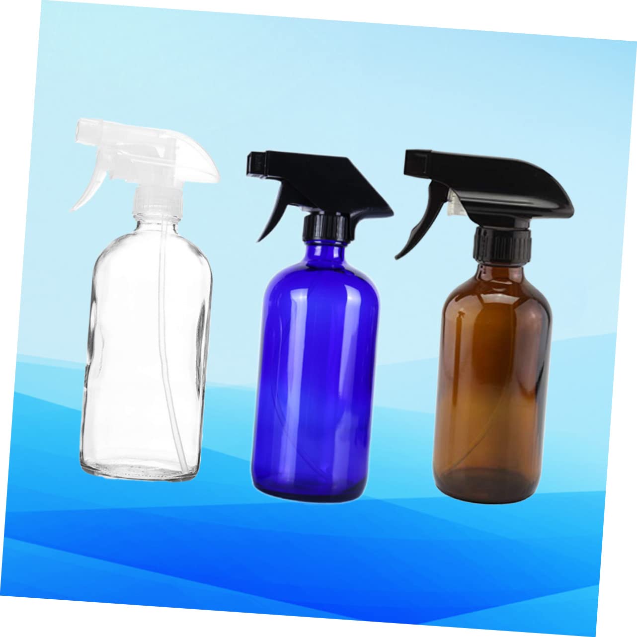 SOLUSTRE Set 3 Bottiglie Spray Ricaricabili 500ml in Vetro per Viaggio | Nebulizzazione Uniforme, Leggere e Riutilizzabili, per Profumo e Essenze Pure, Confezione da 3 Pezzi