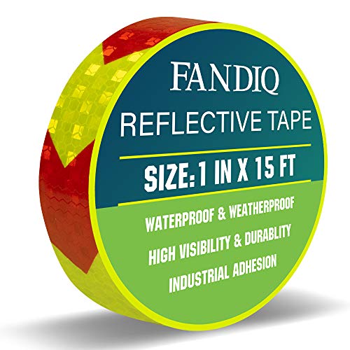 Reflective Tape Red Yellow 1IN X 15 FT Safety Warning Tape perfect for Trailer Trucks Cars Industrial Marking Tape Heavy Duty Conspicuity Tape