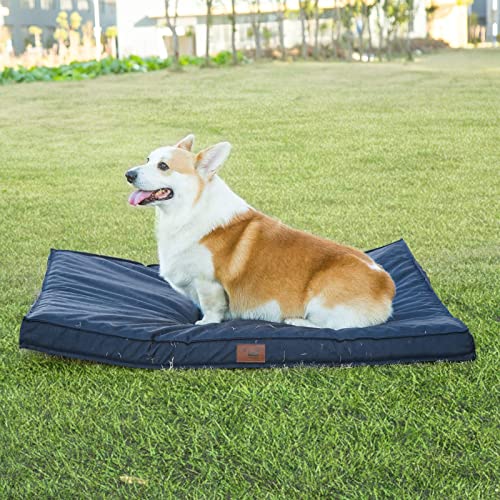 Outdoor All Weather Dog Bed, Waterproof Dog Bed for Medium Dogs, Orthopedic Egg Foam Pet Bed with Washable and Removable Durable Oxford Cooling Cover - Image 3