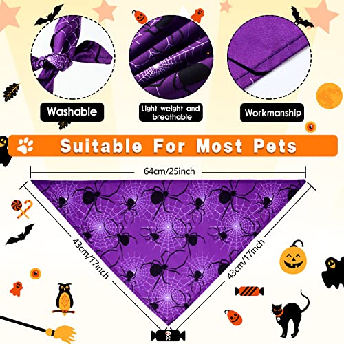 12 Pieces Dog Bandanas Triangle Bandana with Halloween Pumpkin Patterns for Halloween Pet Costume Accessories Decoration (Pumpkin and Ghost) - Image 3