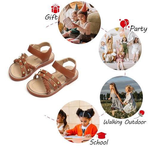 Image of PHIRAMIN Toddler Flower Girl Sandals - Girl Dress Shoes Toddler Little Kid Wedding Party