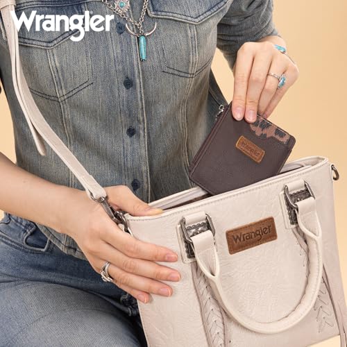 Image of Montana West X Wrangler Small Keychain Card Holder for Women Minimalist Thin Pocket Wallet Slim Mini Rfid Card Cases with Detachable Ultra Card Holder WG366-W118CF