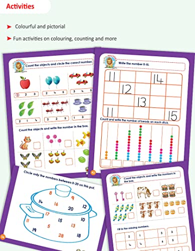 Image of Woodsnipe Alphabet & Number Practice for Preschool Ages 2 to 4 Years | Pattern Writing, Capital Letters, Number 1-20 with ample activity worksheets| Notebook Style | English-Maths Home-schooling Pack