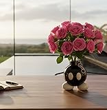 Ceramic Bomb Vase β Unique Cartoon Face Decorative Flower Pot, Modern Black & White Sculpture Planter for Home, Office, Living Room, Entryway & Gift DΓ©cor