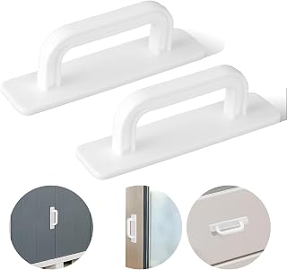2 Pack Adhesive Cabinet Handles, Stick on Handle, No Drill Cabinet Pulls Peel and Stick, Cabinet Door Handles for Cabinet Closet Glass Sliding Shower Door Handle