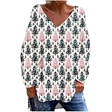 HAOLEI 2024 Sudadera Navidad,Camiseta Manga Larga Mujer de Navideño Jersey Navideño con 3D Estampado de Papá Noel Talla Grande Camisetas Navideñas Familia Casual Pullover Xmas Regalos Navidad