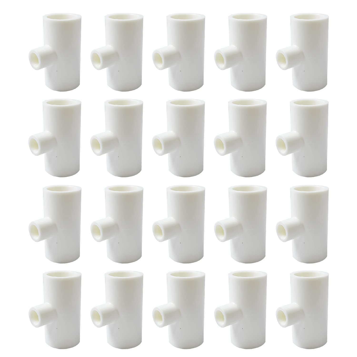 20 Pieces Chicken Waterer PVC Tee Fittings, Automatic Poultry Waterers PVC Fittings for 1/8" FTP Threads, Chicken Water Drinker and Feeder Cups for