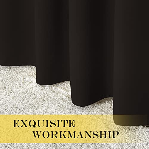 NICETOWN Blackout Curtain Drape for Bedroom - Light Reducing Thermal Insulated Solid Grommet Room Darkening Window Curtain 90 inches Long for Living Room (Toffee Brown, 1 Piece, W66 x L90)