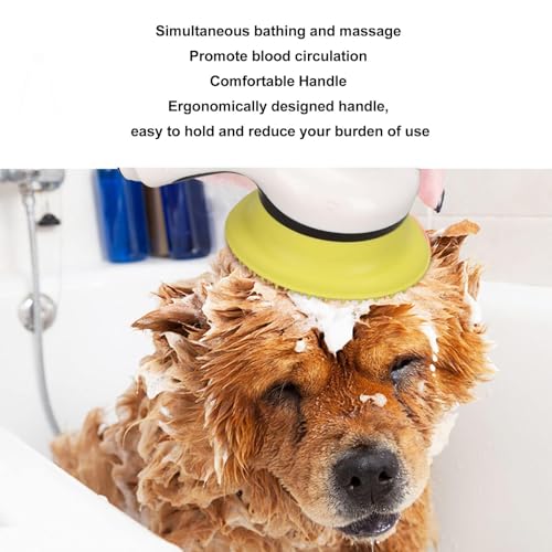 Haustier-Duschbrause, Handbrause Mit Ein-/Aus-Schalter, Hundewaschduschaufsatz, Hundebadebrause Zum Baden Und Massieren(Gelb)