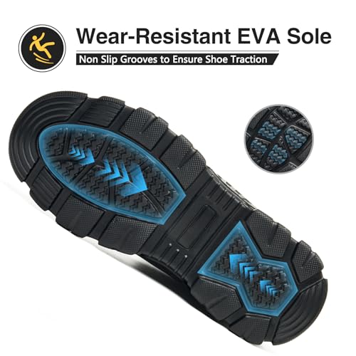 Image of Steel Toe Boots for Men Women Comfortable Lightweight Work Boots for Men Industrial Construction Boot Non Slip Work Shoes
