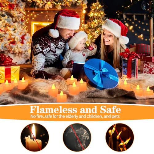 Image of KOABY 50 Pack Flameless Votive Candles, Last8H+, Warm Yellow Light, No Timer or Flickering