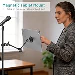 Magnetic iPad Holder Alloy Magic Arm Mount for Microphone Music Stand - Image 2