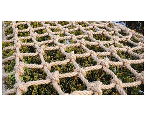 WML Corda de cânhamo antienvelhecimento feita à mão, rede de segurança para crianças, rede de decora