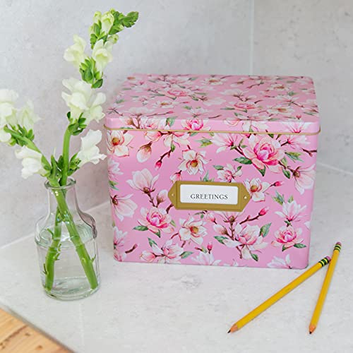 Jot & Mark Greeting Card Organizer Tin Box With Dividers, Cards, And Envelopes (Magnolia) #TOP1