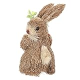 HAMPPLIES Handgefertigtes Stroh Kaninchen Ornament Dekor Leicht Und Kompakt Natürliches Stroh Für Wohnzimmer Schlafzimmer Tischdekoration