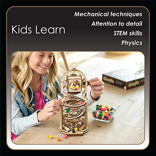 Mindware Gearjits: Gumball Machine Marble Coaster – Wooden 3D Building Puzzle For Teens & Adults – Diy Construction Model – Fun For Parents Too! – Great Stem Gifts For Ages 12+ #TOP5