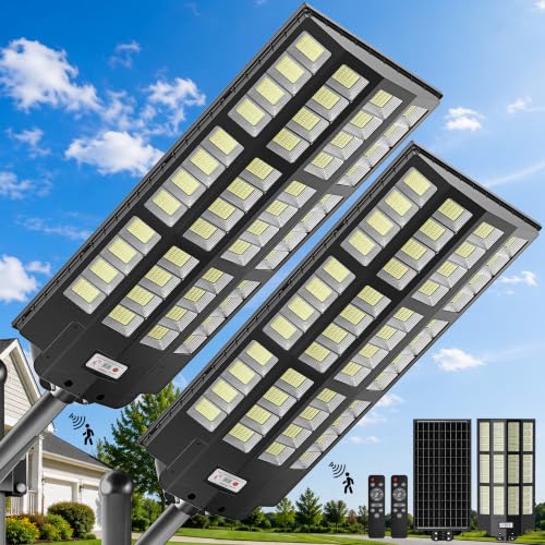 OKPRO Solar Street Lights Outdoor, IP66 Waterproof...