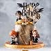 Daxlizy 1 Pieza Wizard Birthday Cake Topper, Glitter Black Magical Accesorios para Cumpleaños Pastel Decoración para Tartas Happy Birthday para Tema Mágico, Decoración para Tartas Fiesta