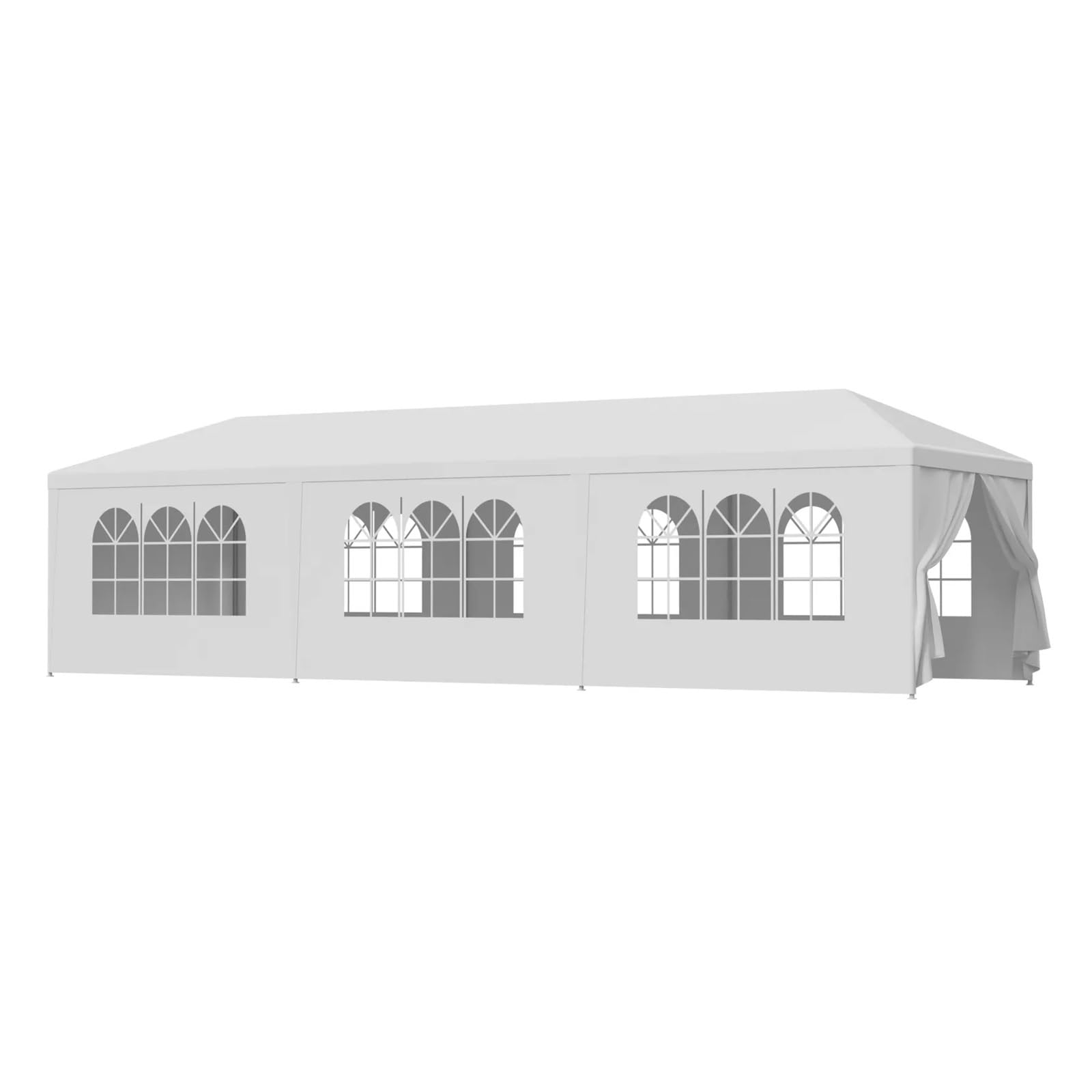 Hochzeitszelt, Partyzelt, Pavillon, Baldachin, 4 Fensterwände mit 2 Wänden, Weiß, Gartengrill (25,4 x 76,2 cm)