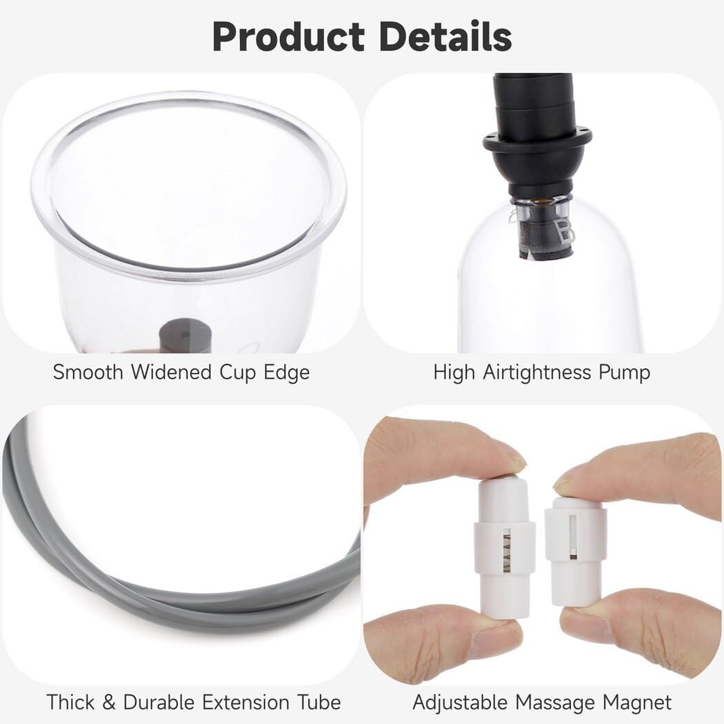 yeesport 24 Cups Cupping Therapy Set, Cupping Kit for Massage Therapy, Cupping Set Massage Therapy Cups with Vacuum Magnetic Pump, Suction Hijama Cupping Set for Pain Relief Relaxation - Image 7