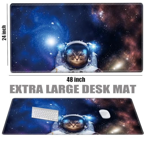 Image of 48x24 Mouse Pad Gaming Mousepad 48 Inch Desk Mat Giant Desk Pad Large Computer Mat XXXXL Space Cat Oversized Mouse Mat for Wireless Desktop Work
