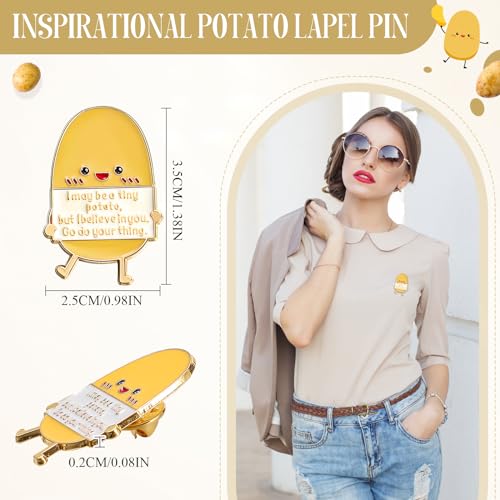 Image of Ecation 12 Pcs Positive Potato Tiny Enamel Pins Cute Motivational Lapel Pins with Positive Quotes, Funny Gifts for Women, Friends, Backpacks & Jackets