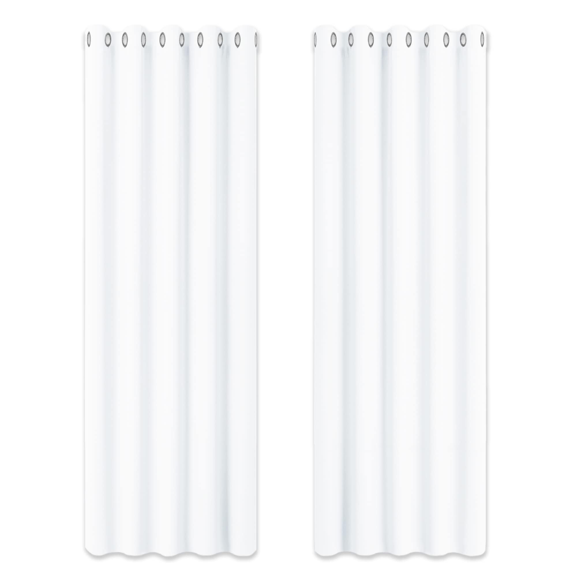 PONY DANCE White Thermal Insulated Curtains - Extra Wide Eyelet Energy Saving Curtains for Bedroom Living Room Soft Luxury Privacy Protection Drapes, 66 x 90 Inch, 2 Panels, Pure White