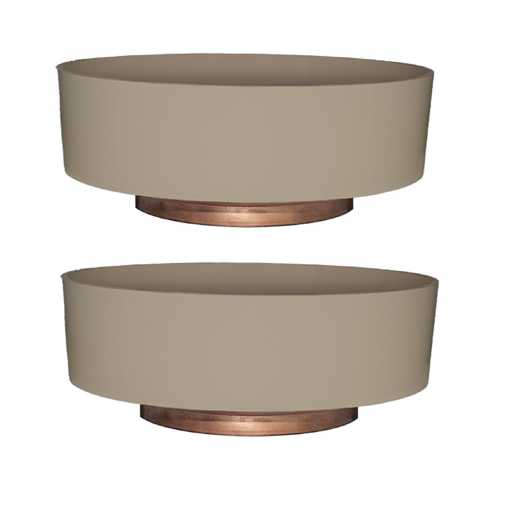 The HC Companies 6 Inch Round Plastic Succulent Capri Bowl Decorative Indoor Flower Succulent Planter Pot with Drain Plug Hole, Artisan Taupe with