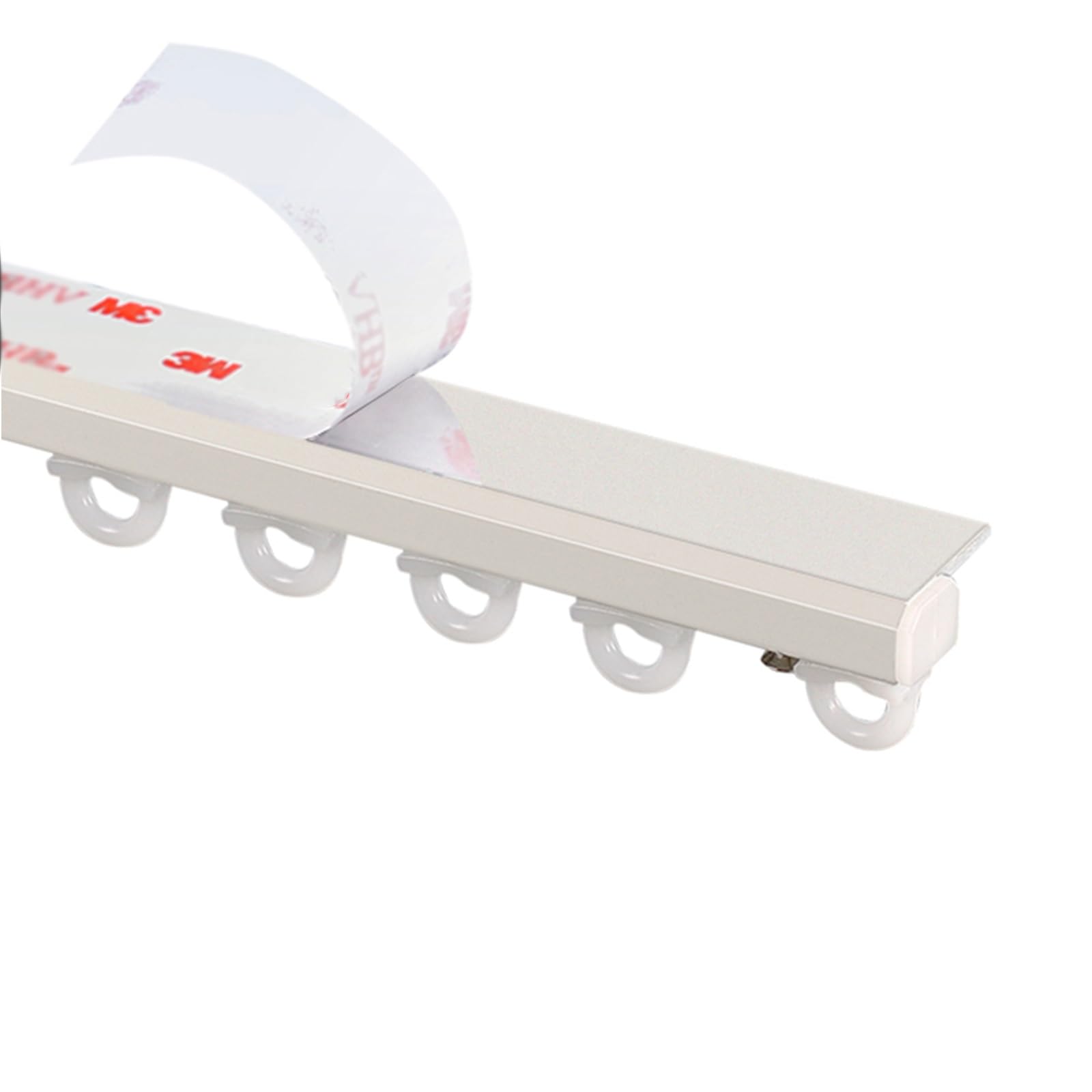 Tringle à rideaux auto-adhésive sans perçage de 243,8 cm, sans dommages, facile à installer, tringle à rideaux adhésive, blanche, 4,5 m, parfaite pour décoration d'intérieur