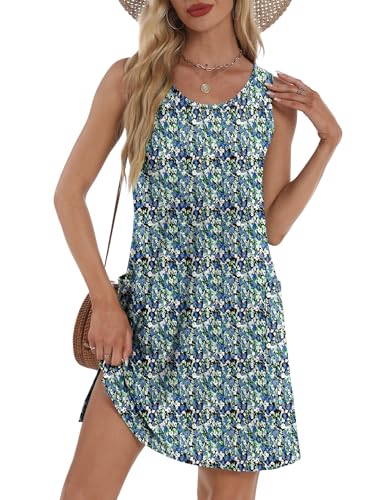 Image of BKRIVE Coverup Summer Dresses for Women 2026 Eyelet Casual Loose Sleeveless Sundresses Tank Dresses with Pockets