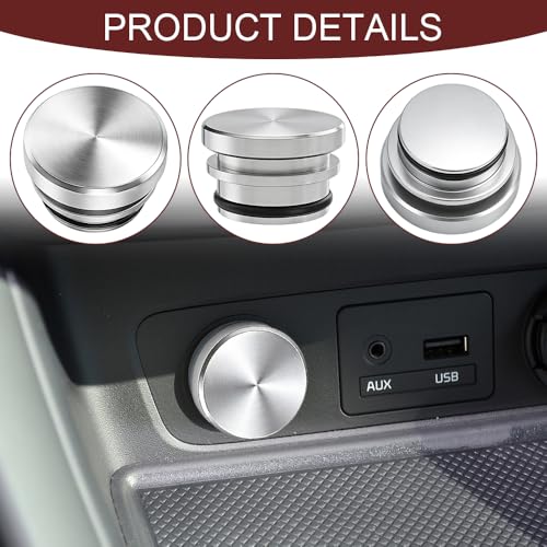 Image of Car Cigarette Lighter Plug Cover, Cigarette Lighter Covers, Aluminum Plugs Cover Car Decoration, Waterproof Dustproof Cigarette Lighter Socket Cap for SUV Truck with 12V Power Source (Silver)