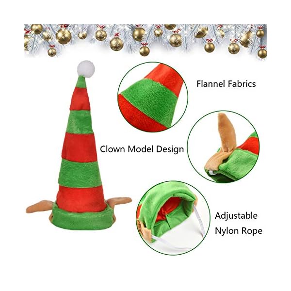 Vehomy cat christmas costume elf hat and bell collar xmas pet costume accessories for cat and puppy 2pcs - image 4