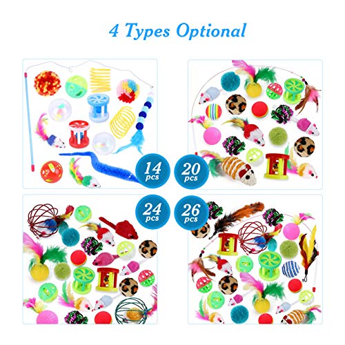 mewmewcat Conjunto de brinquedos para animais de estimação de variedade de brinquedos para gatos Bol