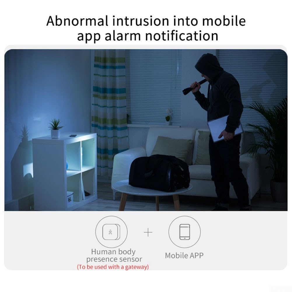 Detección de movimiento para Tuya, para sensor de presencia humana inteligente ZigBee, detector de movimiento WiFi para interiores con notificación de aplicación para seguridad en el hogar