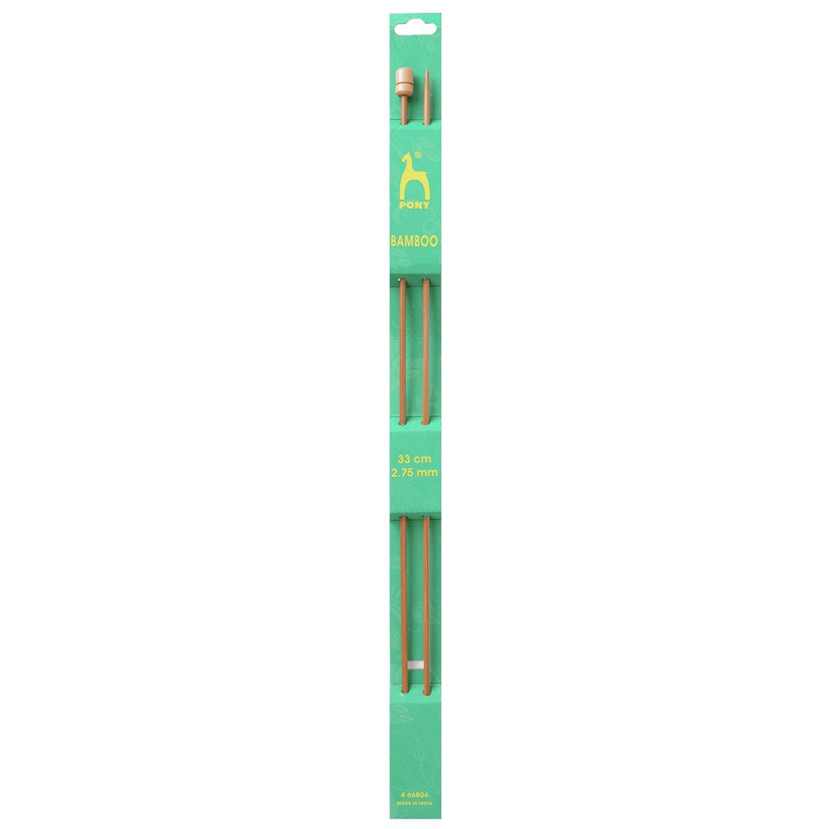 Pony Single Ended Bamboo Knitting Pins, Multi-Colour, 2.75mm