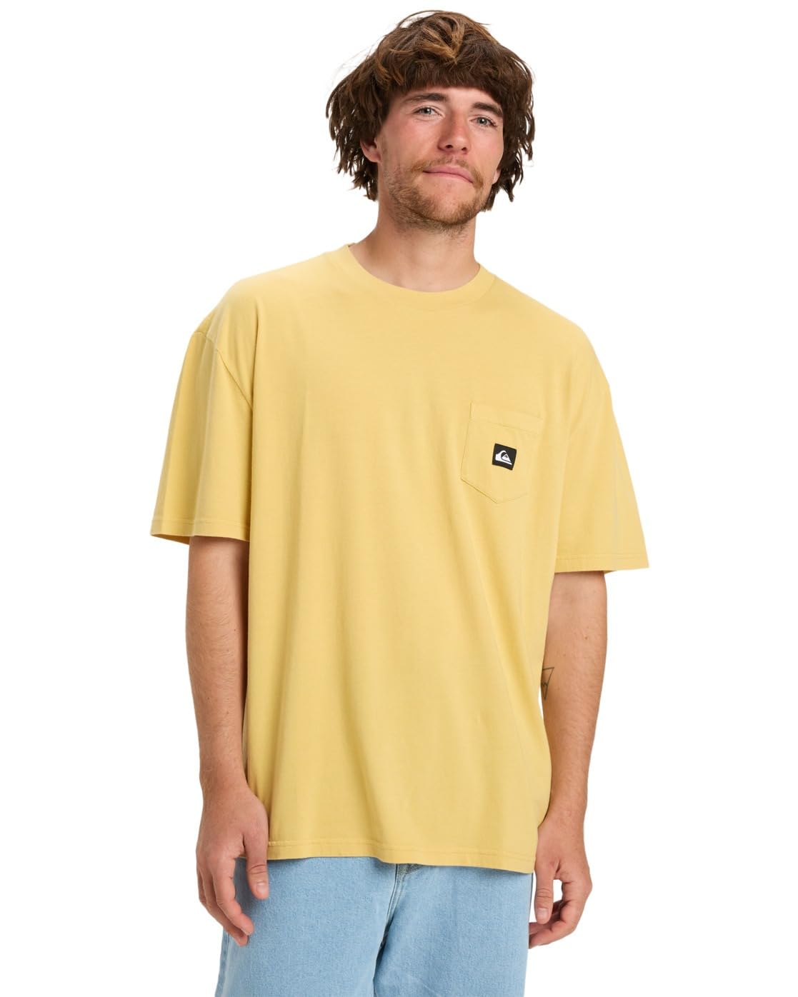 Quiksilver Short-Sleeved T-Shirt Salt Water Pocket SS TEE Men's Yellow XL