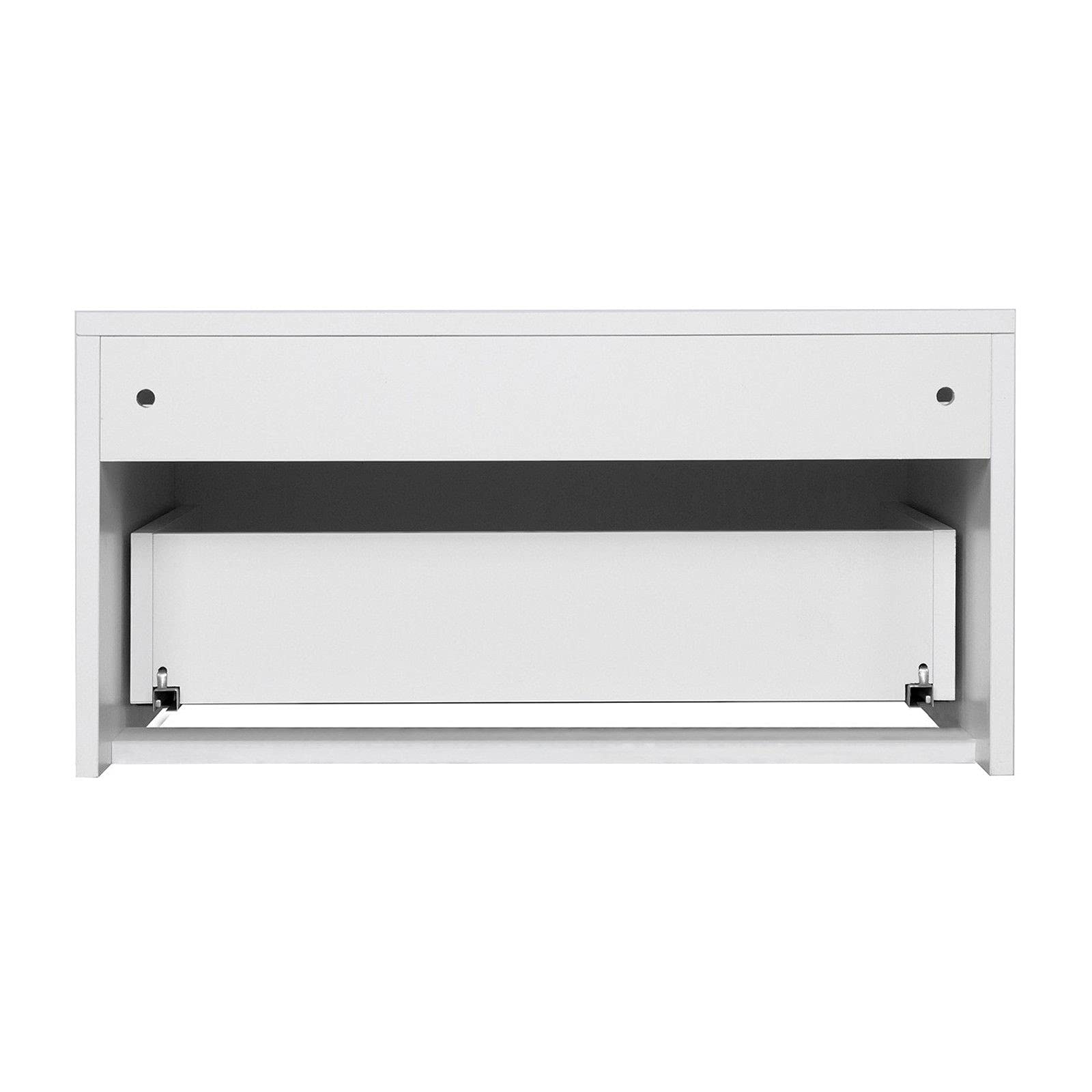 Module De Rangement Fermé WILL - Meuble Haut Salle De Bain 1 Porte Decor Chene Ou Blanc Laque