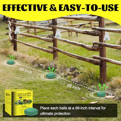 Deer & Rabbit Repellent Balls- Outdoor Animal Deterrent for Garden, Yard, Trees & Plants | Natural, Long-Lasting, Rain-Resistant Protection | Safe for Pets, Kids, Flowers & Vegetables