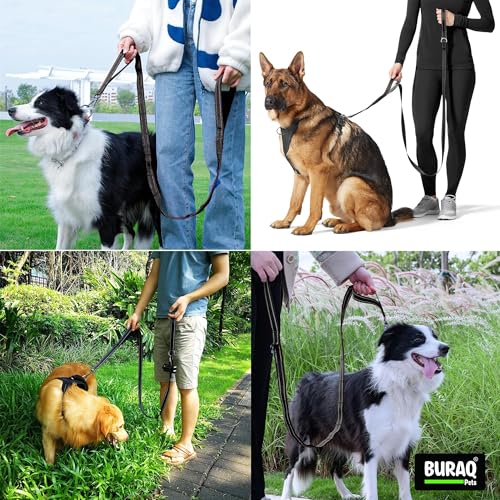 Image of Buraq Pets 6FT Double Handle Dog Leash Reflective Padded Grip
