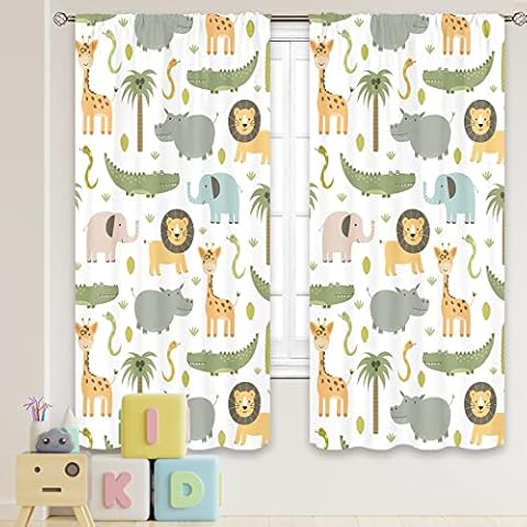 MESHELLY Safari Curtains for Kids' Room Cover