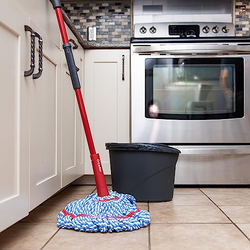 O-Cedar MicroTwist MAX Microfiber Twist Mop with 1 Extra Refill | Features Hands-Free Wringing | Extra Large 18-Inch Mop Head | Safe on All Floor Types,Red - image 9